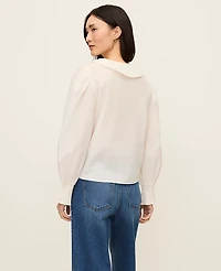 Ann Taylor Ruffle Trim Blouse Women's