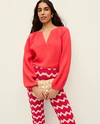 Ann Taylor Split Neck Blouse Women's