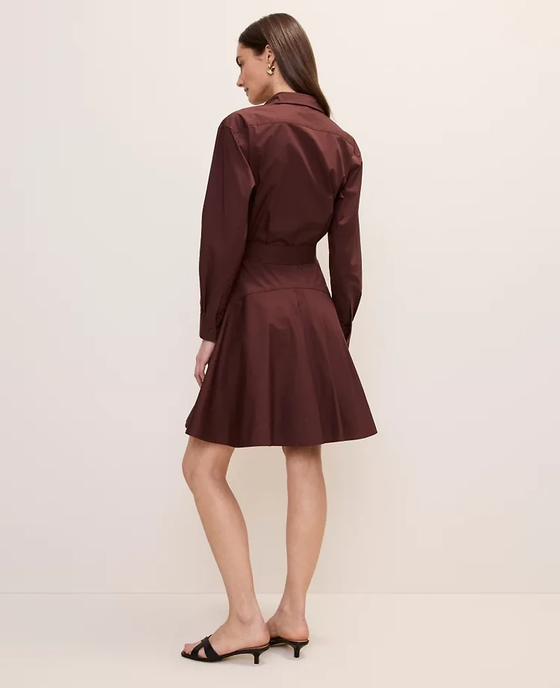 Ann Taylor Belted Collared Shirtdress Women's