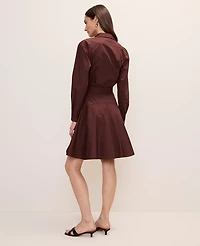 Ann Taylor Belted Collared Shirtdress Women's