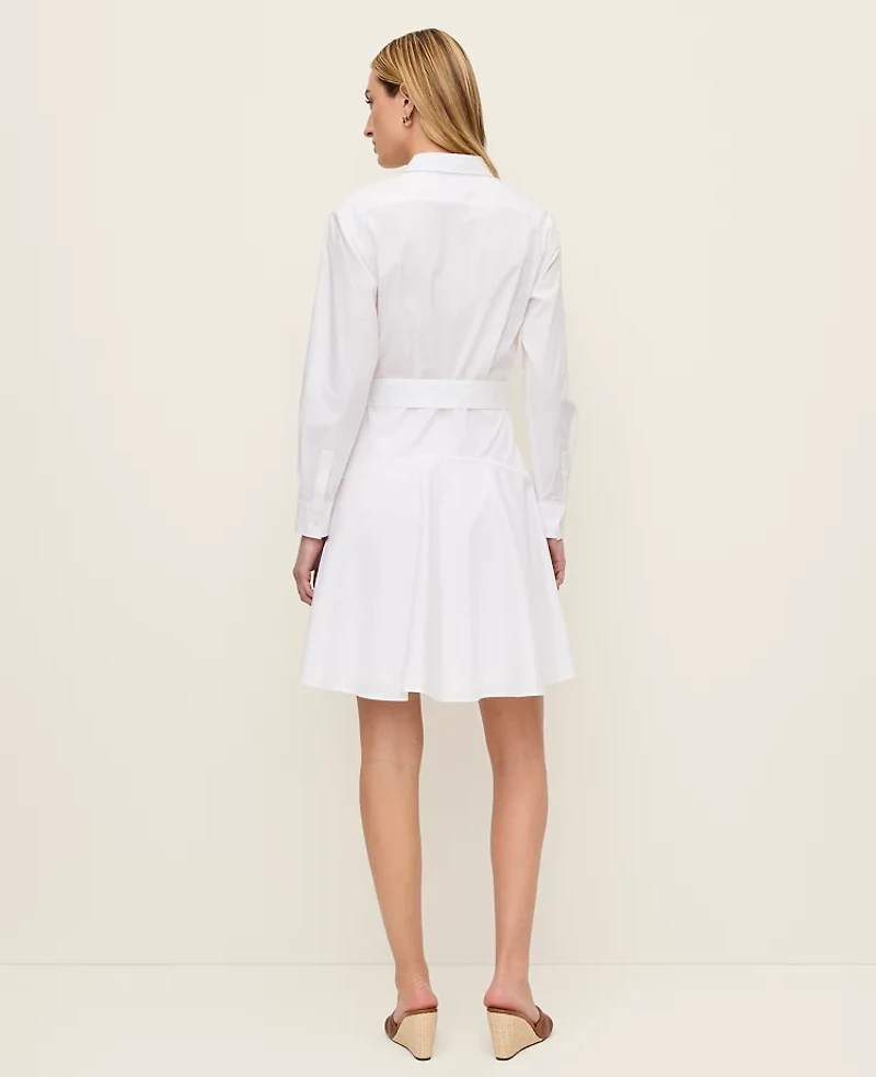 Ann Taylor Collared Flare Shirtdress White Women's