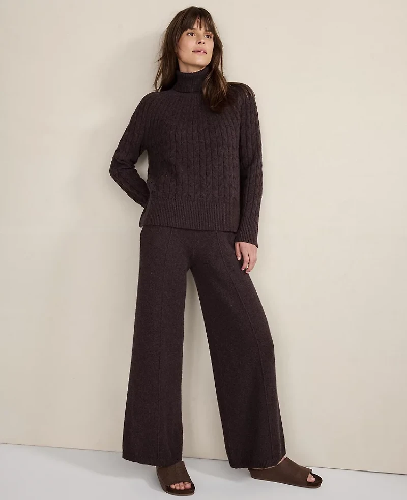 Ann Taylor Haven Well Within Organic Cotton Blend Pintuck Wide Leg Pants Women's