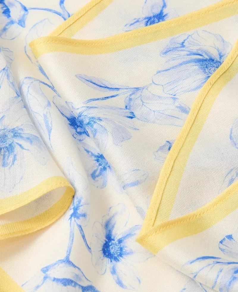 Ann Taylor Floral Triangle Scarf Winter White Women's