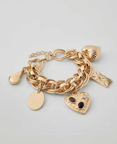Ann Taylor Statement Charm Bracelet Goldtone Women's