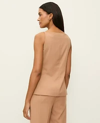 Ann Taylor Petite Boatneck Vest Weathered Oak Women's