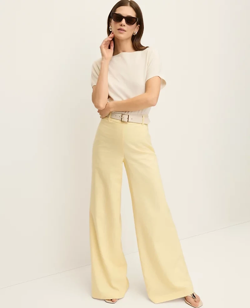 Ann Taylor The Statement Palazzo Pant Linen Blend Sun Soaked Women's