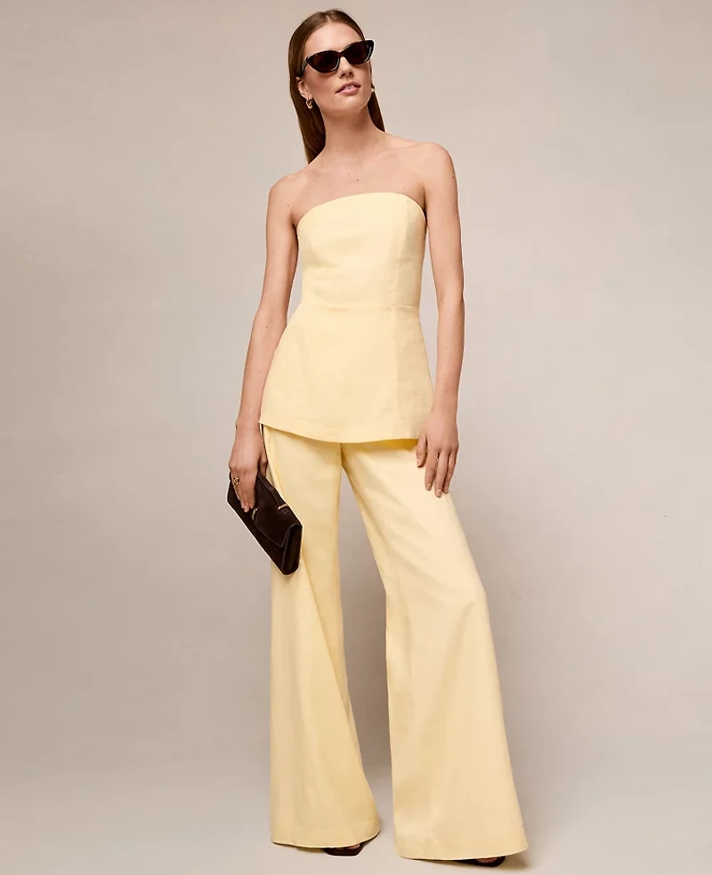 Ann Taylor The Statement Palazzo Pant Linen Blend Sun Soaked Women's