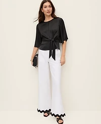 Ann Taylor Satin Tie Waist Blouse Women's