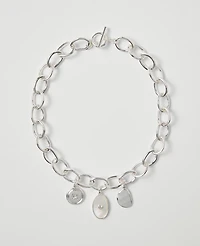 Ann Taylor Charm Necklace Silvertone Women's