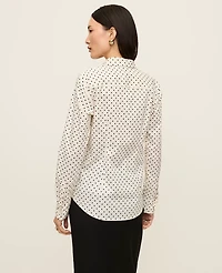 Ann Taylor Dotted Perfect Shirt Winter White Women's