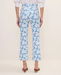 Ann Taylor The Flare Ankle Pant Floral Print — Curvy Fit Sea Haze B Women's