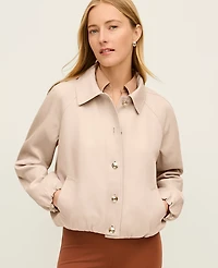 Ann Taylor Petite Bubble Collared Jacket Pale Sandalwood Women's