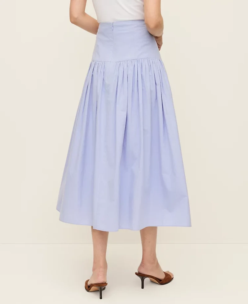 Ann Taylor Petite Gathered Maxi Skirt Blue Hydrangea Women's