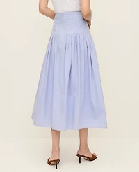 Ann Taylor Petite Gathered Maxi Skirt Blue Hydrangea Women's