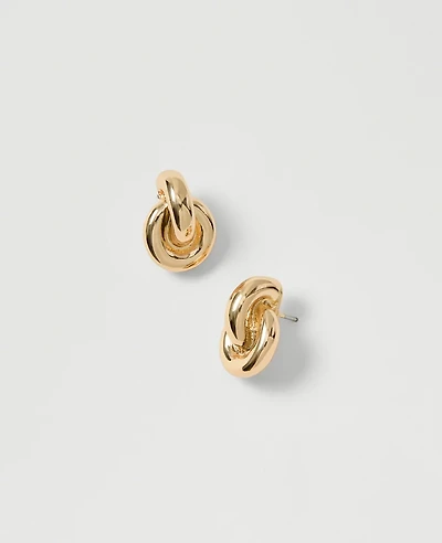 Ann Taylor Double Link Stud Earrings Goldtone Women's