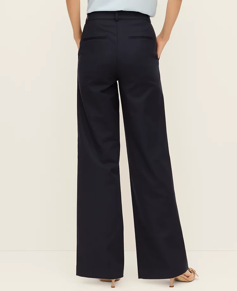 Ann Taylor The Petite Wide-Leg Pant Stretch Cotton Women's