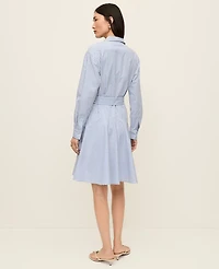 Ann Taylor Striped Flare Shirtdress Cool Cascades Women's