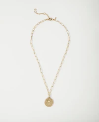 Ann Taylor Crystal Pendant Chain Link Necklace Goldtone Women's