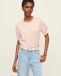 Ann Taylor Cashmere Cable Stitch Wedge T-Shirt Women's