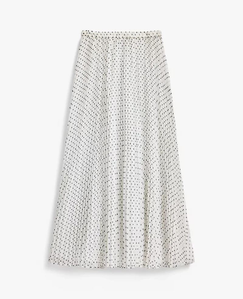 Ann Taylor Petite Polka Dot Chiffon Midi Skirt Winter White Women's