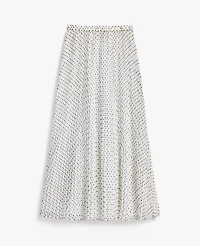 Ann Taylor Petite Polka Dot Chiffon Midi Skirt Winter White Women's
