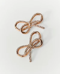 Ann Taylor Pavé Bow Stud Earrings Goldtone Women's