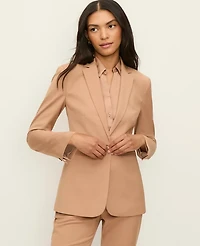Ann Taylor The Petite Fitted Long Blazer Weathered Oak Women's