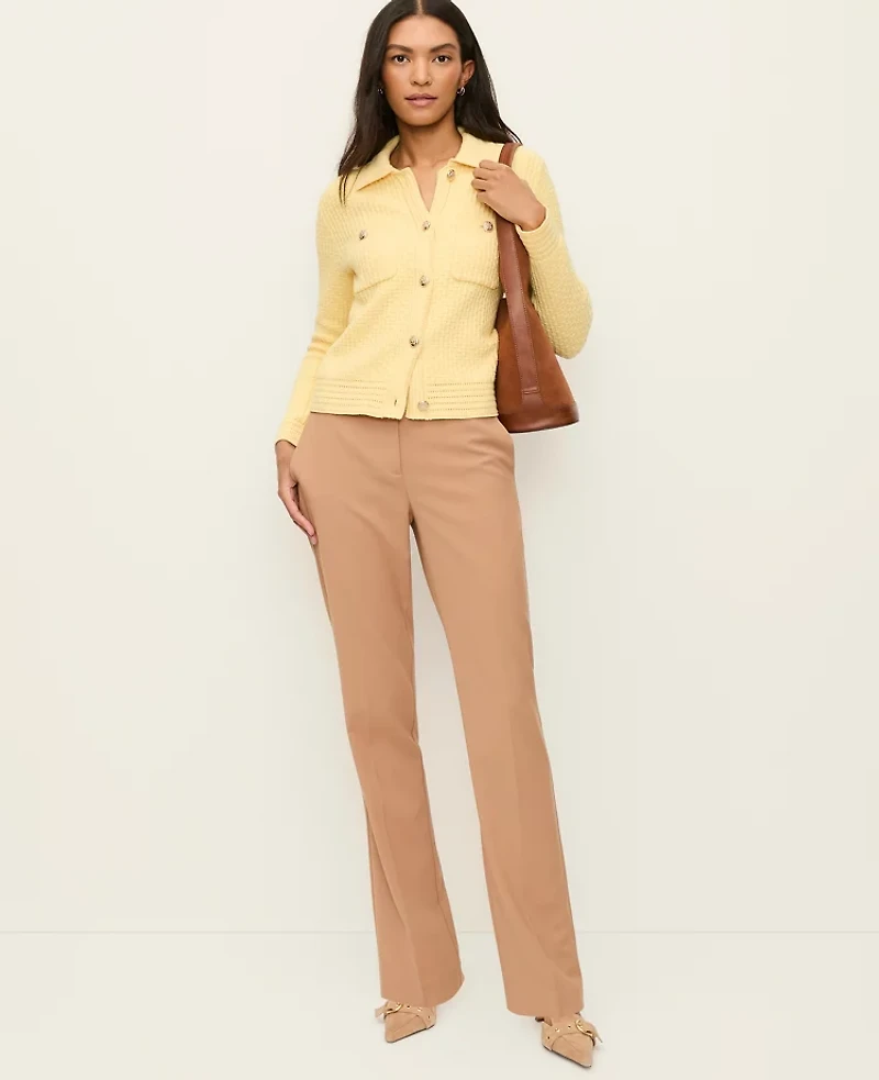 Ann Taylor The Petite Straight Pant Weathered Oak Women's