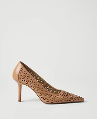 Ann Taylor Leather Perforated Pump Desert Sand Women's