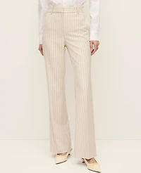Ann Taylor The Petite Flare Trouser Pinstripe Cream Multi Women's