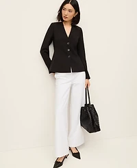 Ann Taylor The Peplum Jacket Fluid Crepe Black Women's