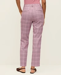 Ann Taylor The Petite High Rise Everyday Ankle Pant Plaid Purple Multi Women's
