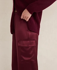 Ann Taylor Haven Well Within Silk Cargo Pants Mulberry Wine Women's