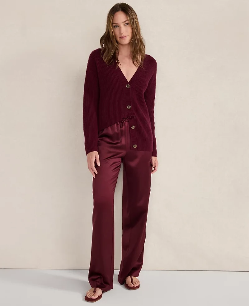 Ann Taylor Haven Well Within Silk Cargo Pants Mulberry Wine Women's