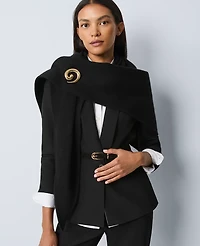 Ann Taylor Oversized Triangle Wrap Scarf Black Women's