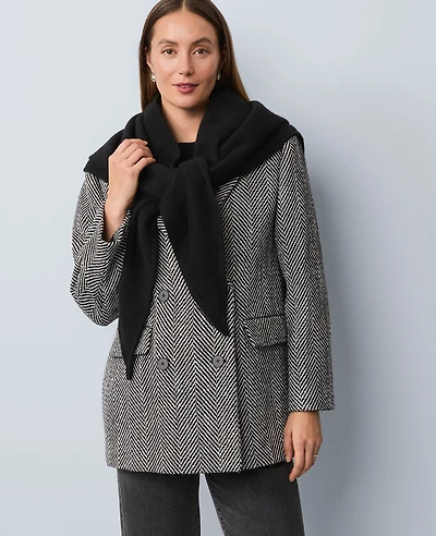 Ann Taylor Oversized Triangle Wrap Scarf Black Women's