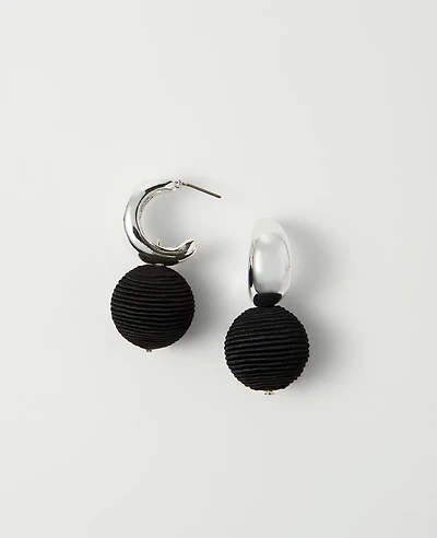 Ann Taylor Striped Thread Drop Earrings Black Women's