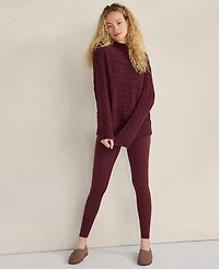 Ann Taylor Haven Well Within Organic Cotton Horizontal Cable Funnel Neck Sweater Women's