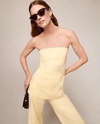 Ann Taylor Strapless Linen Blend Tunic Top Women's