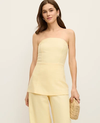 Ann Taylor Strapless Linen Blend Tunic Top Sun Soaked Women's