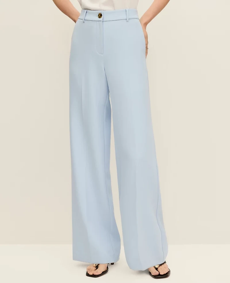 Ann Taylor The Petite Perfect Wide-Leg Pant Fluid Crepe Coastal Glow Women's
