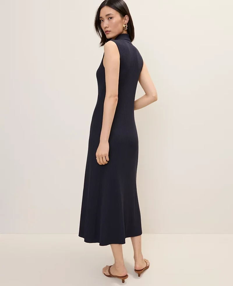 Ann Taylor Petite Collared Midi Sweater Dress Women's