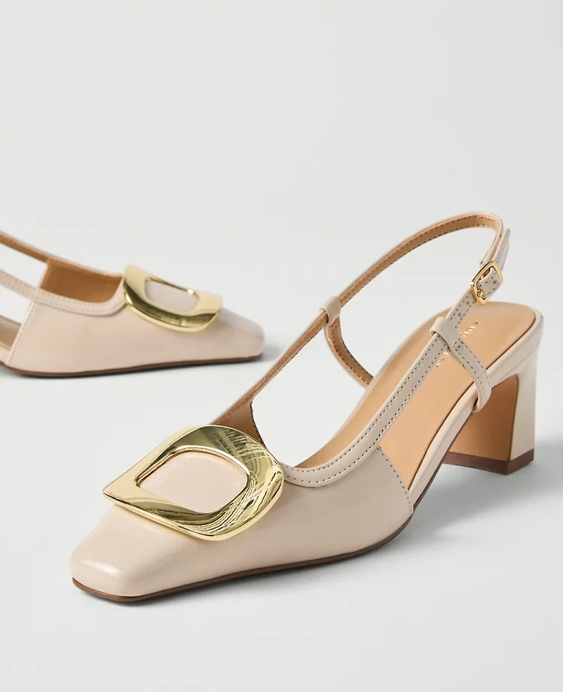 Ann Taylor Patent Leather Buckle Pump Women's