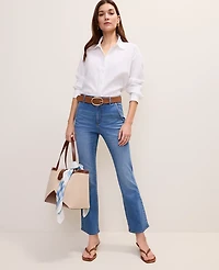 Ann Taylor The Petite Cropped Boot Jean Venice Blue Medium Women's