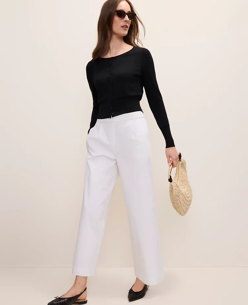 Ann Taylor The Petite Easy Fit Grace Pant White Women's