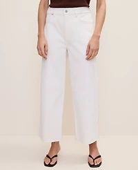 Ann Taylor The Wide-Leg Crop Jean — Curvy Fit White Women's