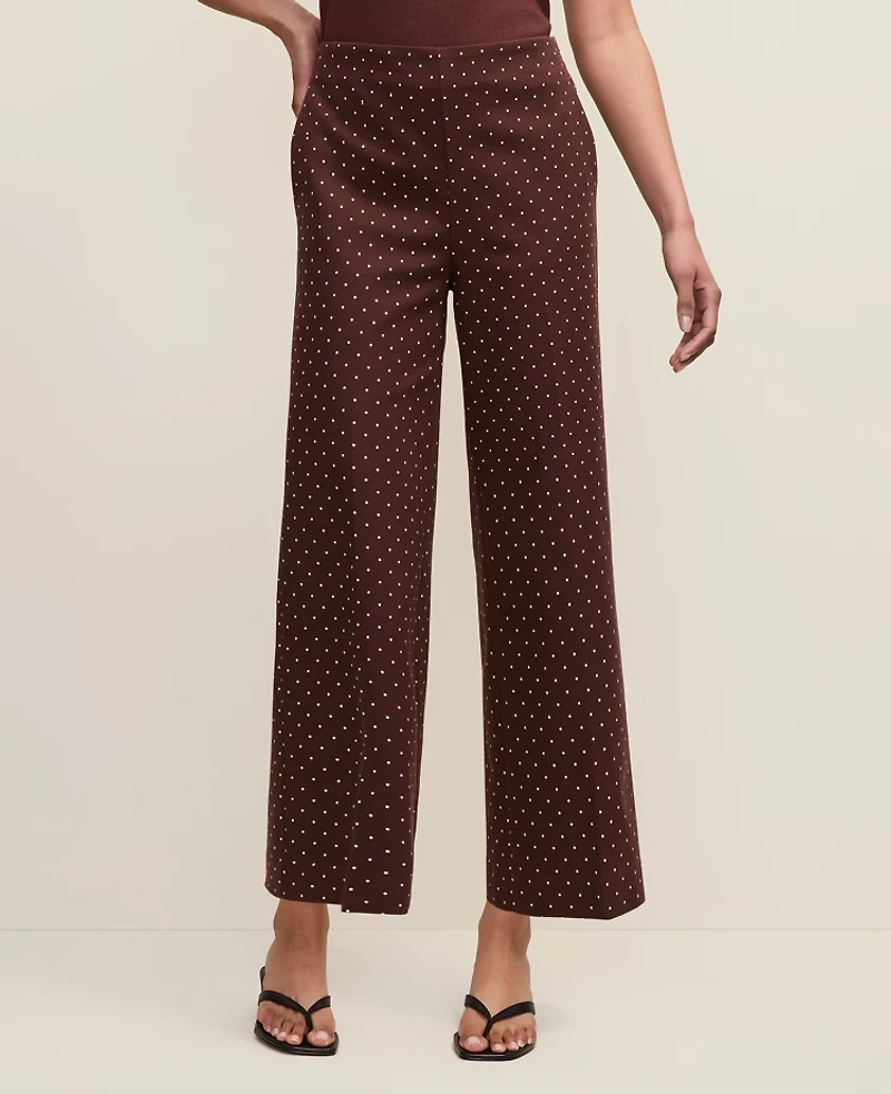 Ann Taylor The Tall Grace Pant Micro Dot Rich Walnut Women's