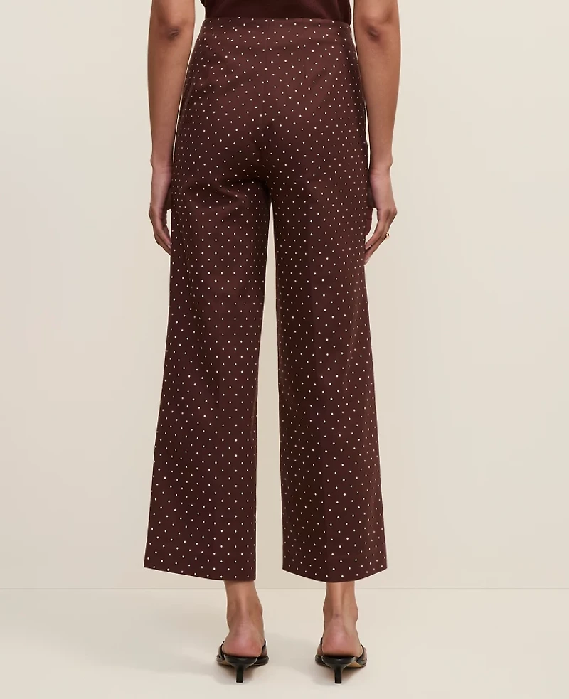 Ann Taylor The Grace Pant Micro Dot — Curvy Fit Rich Walnut Women's