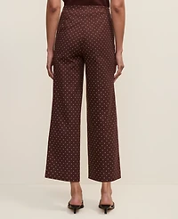 Ann Taylor The Grace Pant Micro Dot — Curvy Fit Rich Walnut Women's