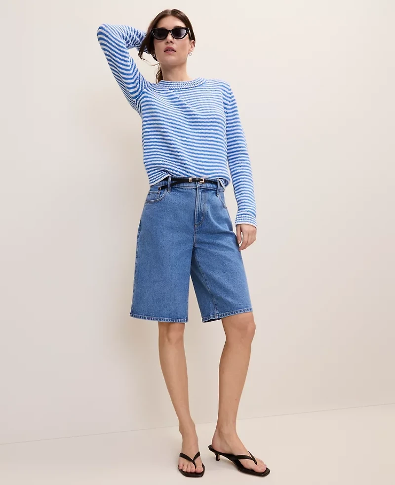 Ann Taylor The Bermuda Short Classic Mid Wash Women's